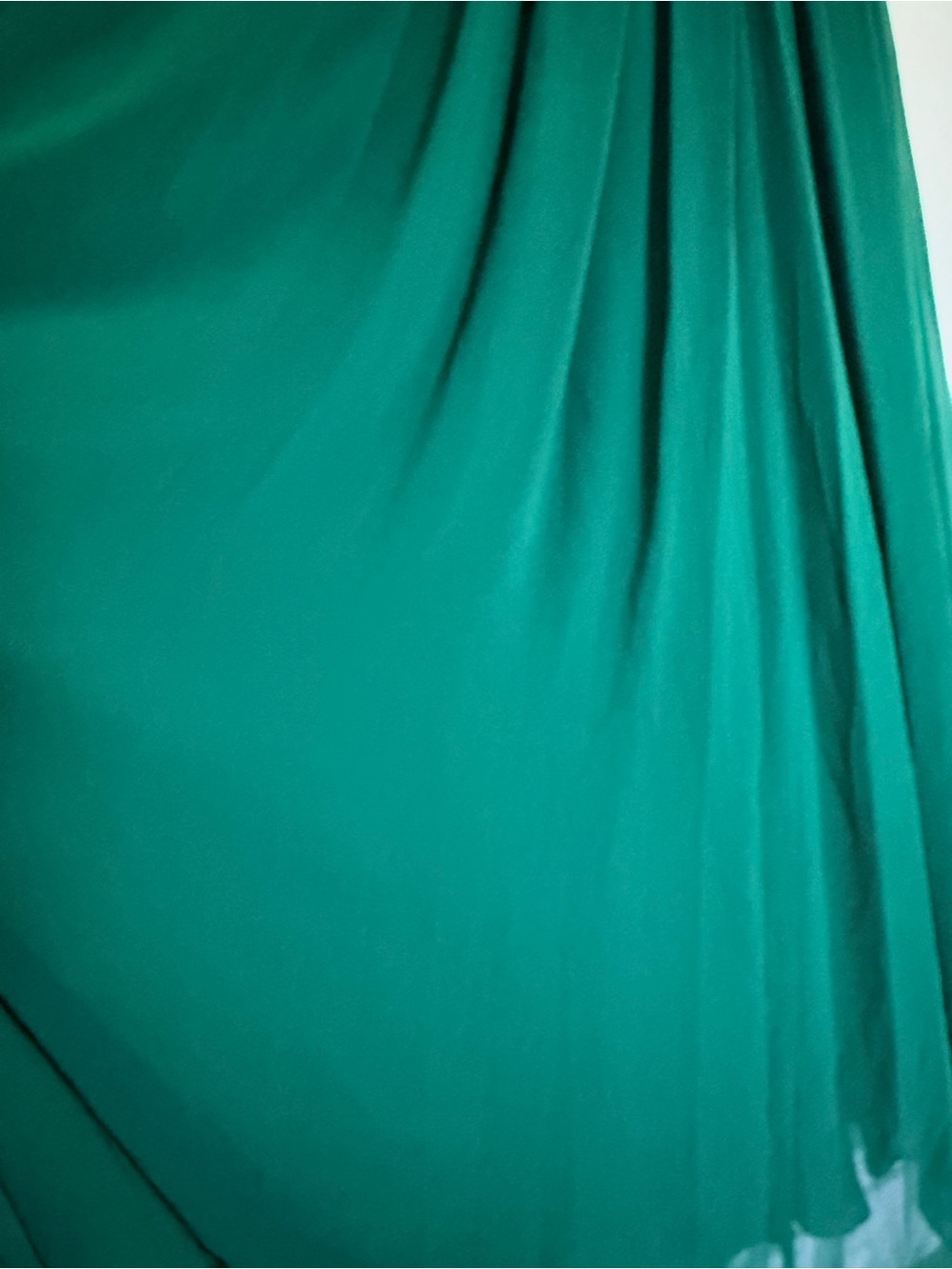 Vera Wang Emerald Green Ruched V-Neck Sleeveless Chiffon Gown NWT Dress - Picture 6 of 14